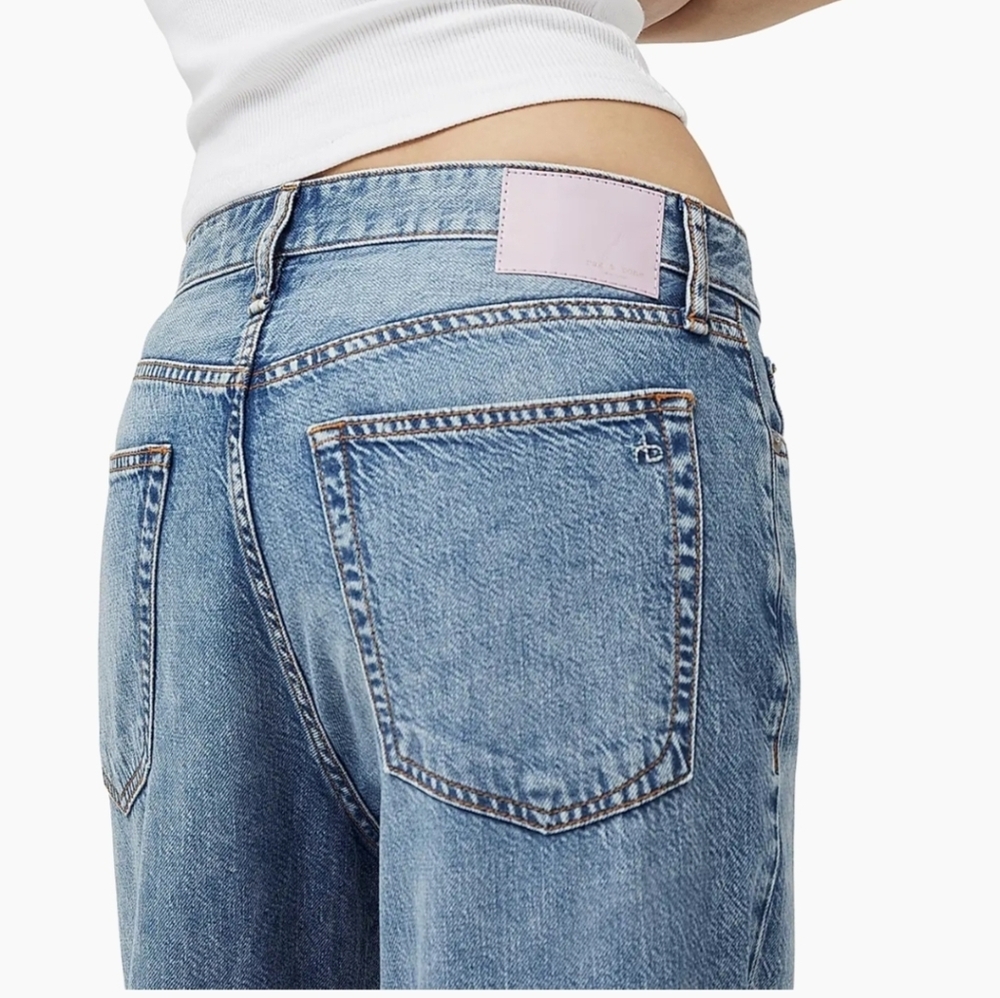 rag & bone Featherweight Logan Straight Mid-Rise Wide-Leg Jeans Size 30 - Picture 5 of 15